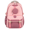 Pojemny plecak szkolny z poliestru w różowym kolorze zawieszony na regulowanych szelkach - Peterson