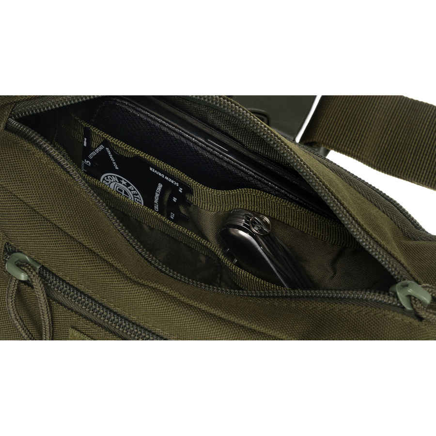 Zielona saszetka na biodra-nerka taktyczna zamykana suwakiem - Peterson