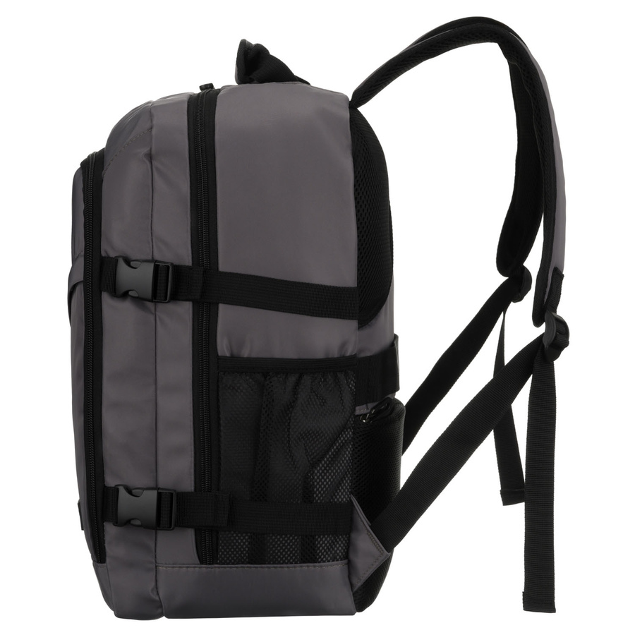 Szary, podróżny plecak z poliestru idealny na bagaż podręczny - Peterson