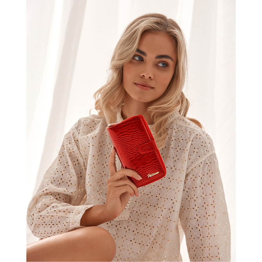 Elegancki zestaw upominkowy dla kobiet w czerwonym kolorze - Peterson