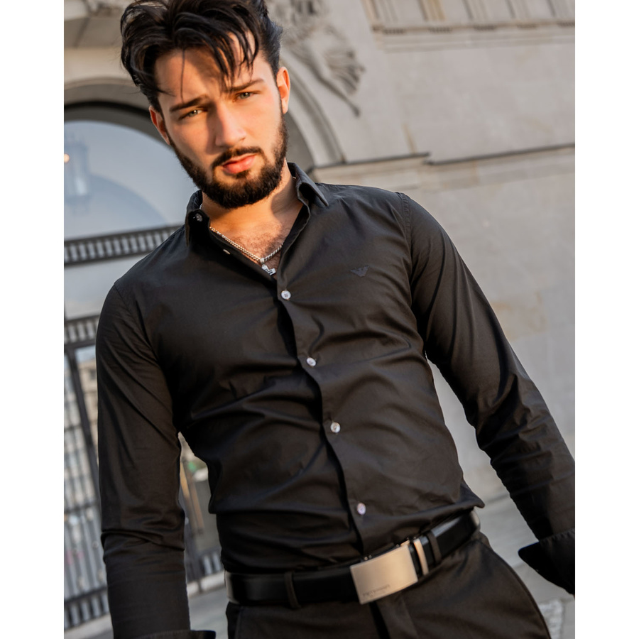 Elegancki pasek męski z klamrą automatyczną - Peterson