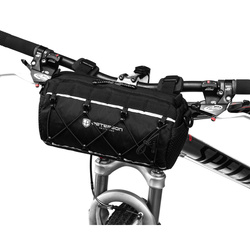 Czarna sakwa rowerowa na kierownicę wykonana z materiałów wodoodpornych - Peterson