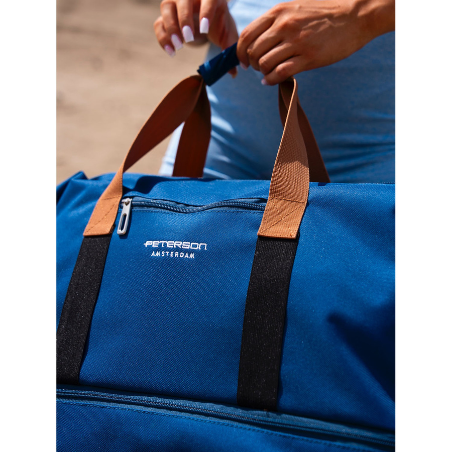 Wodoodporna torba podróżna z poliestru w granatowym kolorze - Peterson
