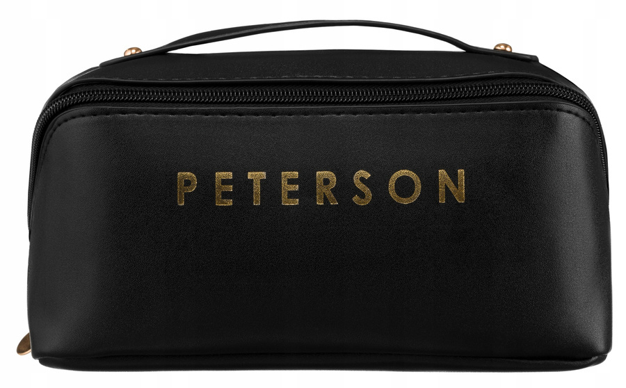 Duża, podróżna kosmetyczka damska ze skóry ekologicznej - Peterson