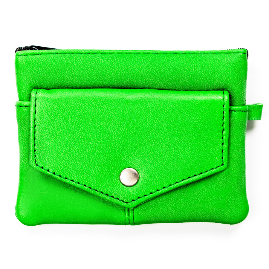 Etui na klucze ze skóry naturalnej w zielonym kolorze