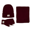 Zestaw: czapka, rękawiczki i szalik w bordowym kolorze - Peterson