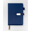 Zestaw prezentowy: elegancki, granatowy notes A5 w linie i długopis z czarnym wkładem - Peterson