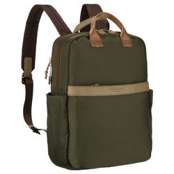 Plecak damski z nylonu w zielonym kolorze zamykany suwakiem - Peterson