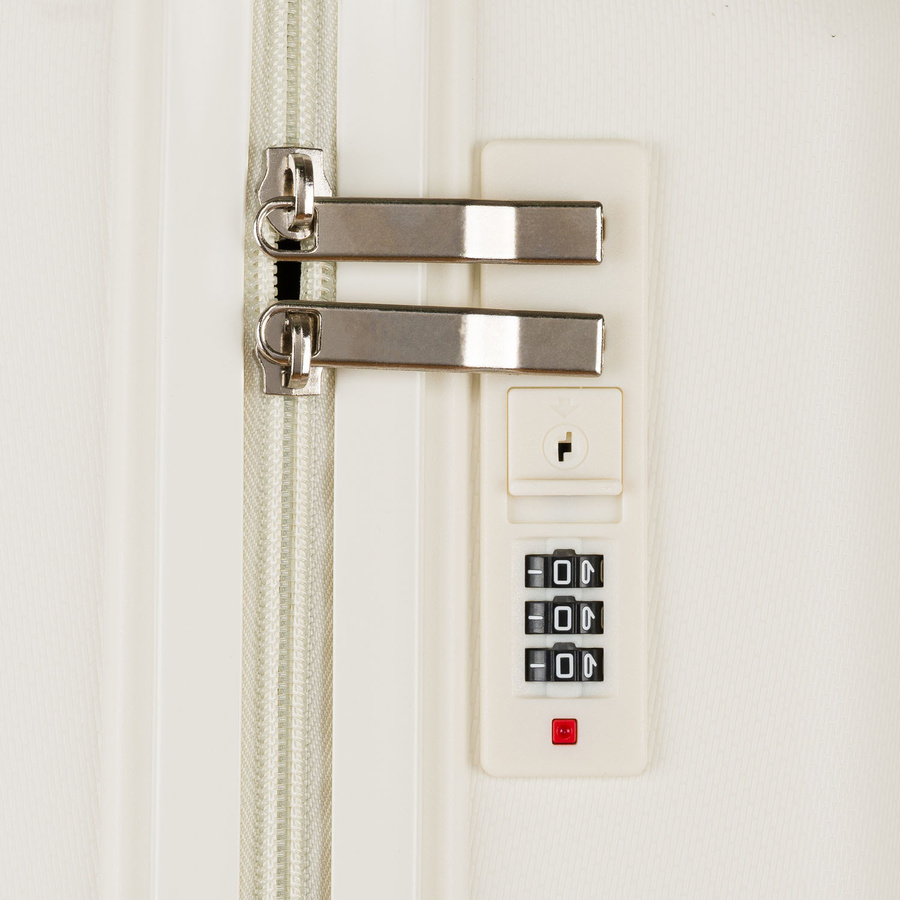 Kabinowa, beżowa walizka podróżna z teleskopowym uchwytem - Peterson