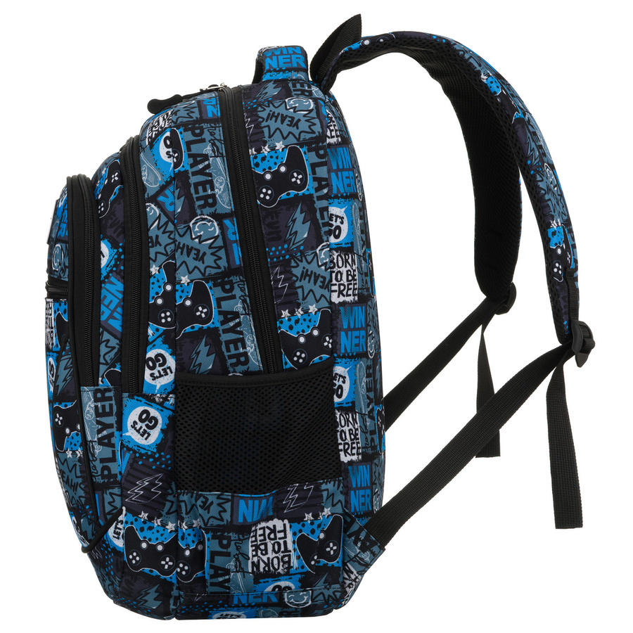 Szkolny plecak młodzieżowy z poliestru w gamingowy wzór - Peterson