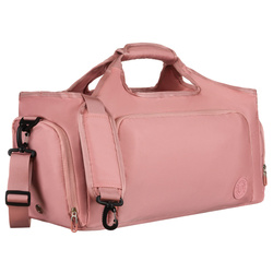 Sportowa torba podróżna z poliestru w różowym kolorze zamykana na suwak - Peterson