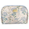 Błękitno-beżowa kosmetyczka podróżna z materiału syntetycznego zdobiona kwiatami - Peterson