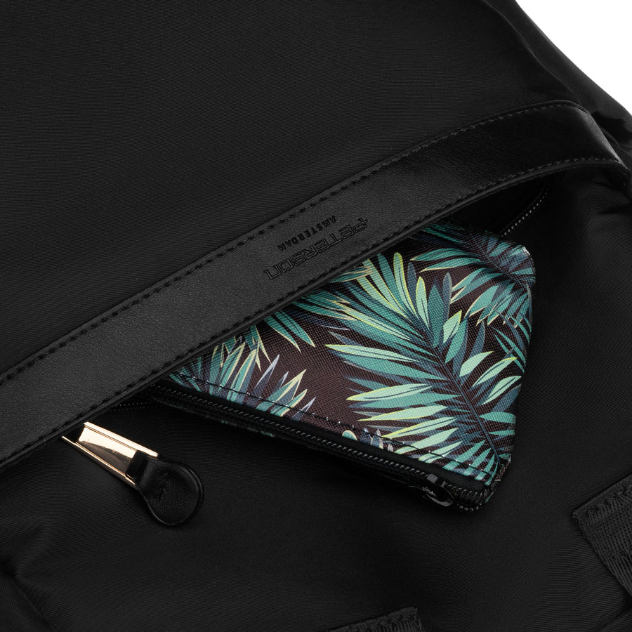 Czarny, nylonowy plecak damski na regulowanych szelkach - Peterson