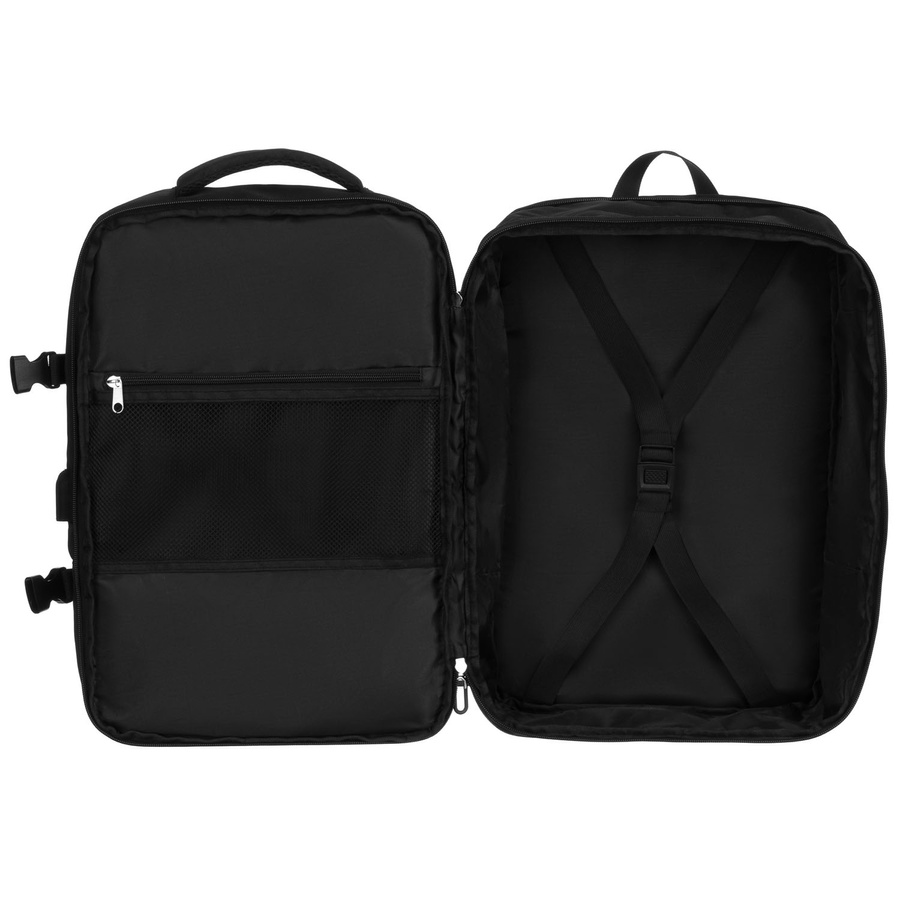 Czarny, podróżny plecak idealny na bagaż podręczny do samolotu - Peterson