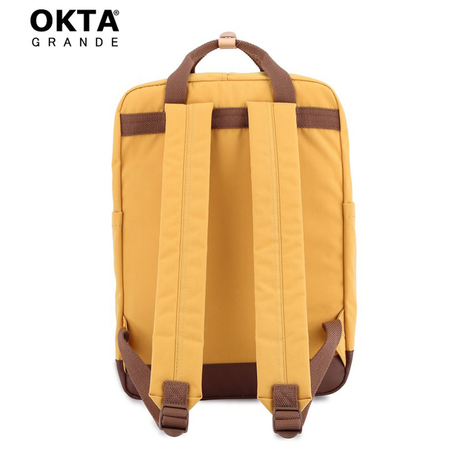 Plecak miejski w żółto-brązowym kolorze z przegrodą na laptopa zamykany suwakami - Himawari