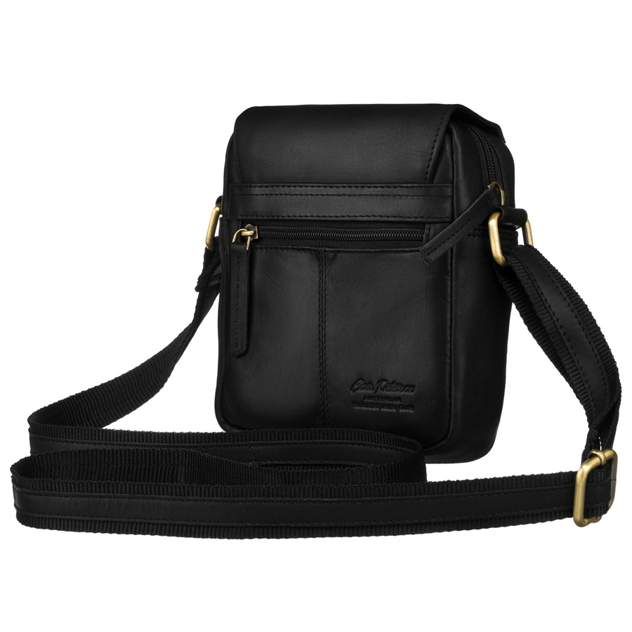 Skórzana saszetka na ramię z klapką - Peterson