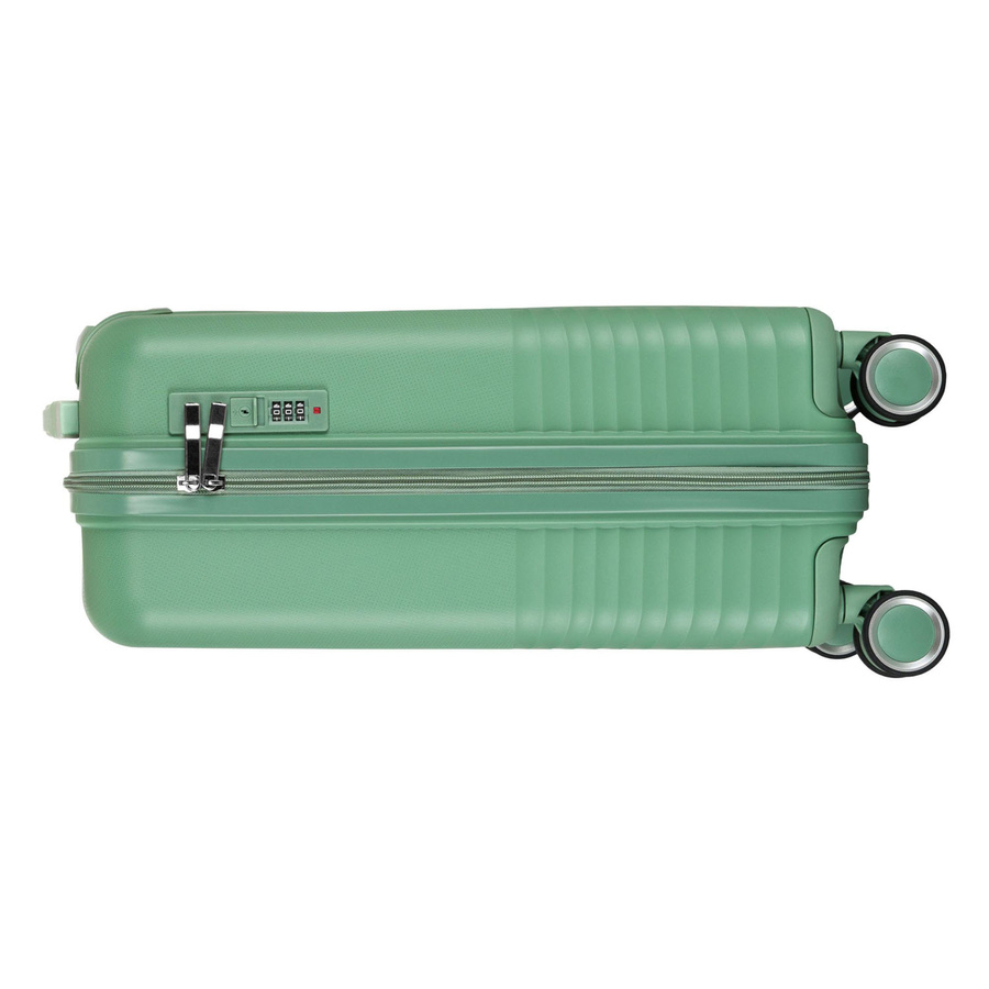 Kabinowa, zielona walizka podróżna z teleskopowym uchwytem - Peterson