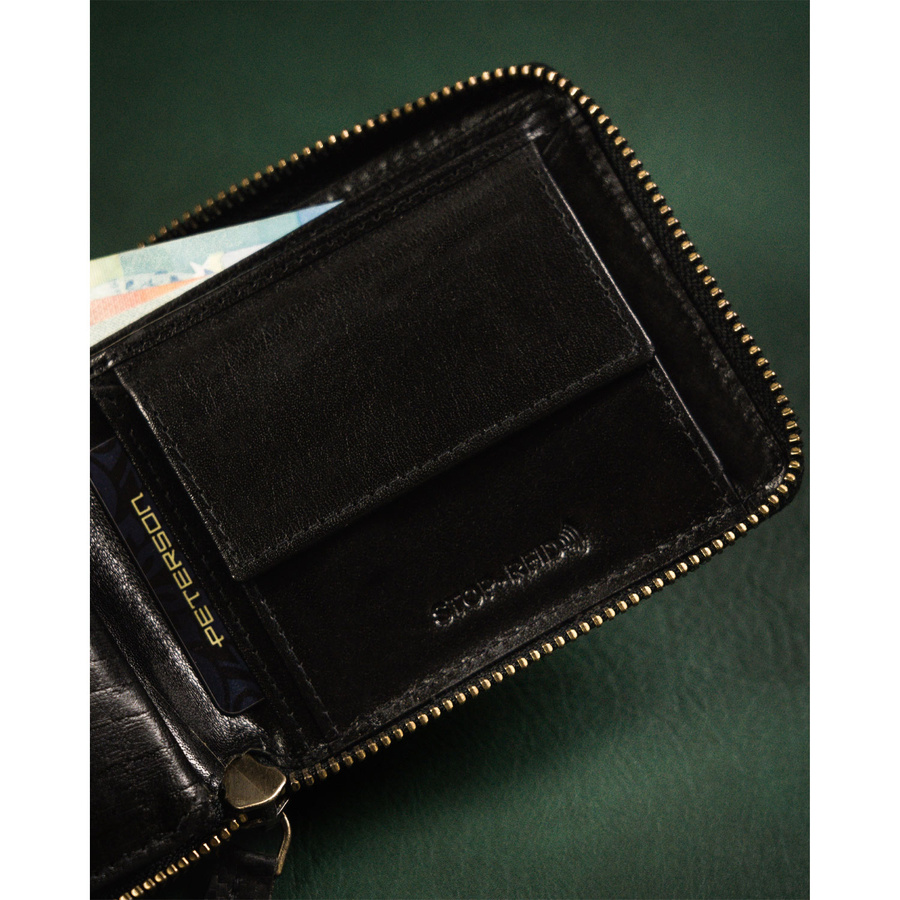 Skórzany sportowy portfel na zamek - Peterson