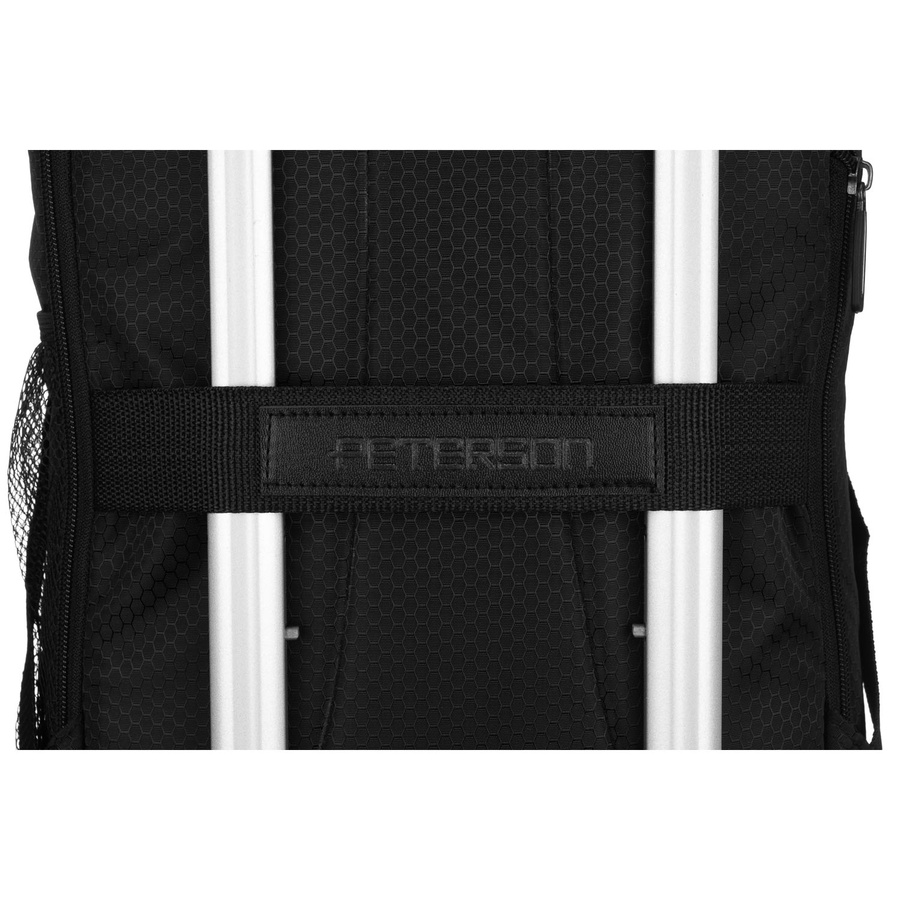 Podróżny, czarny plecak z poliestru idealny na bagaż podręczny - Peterson