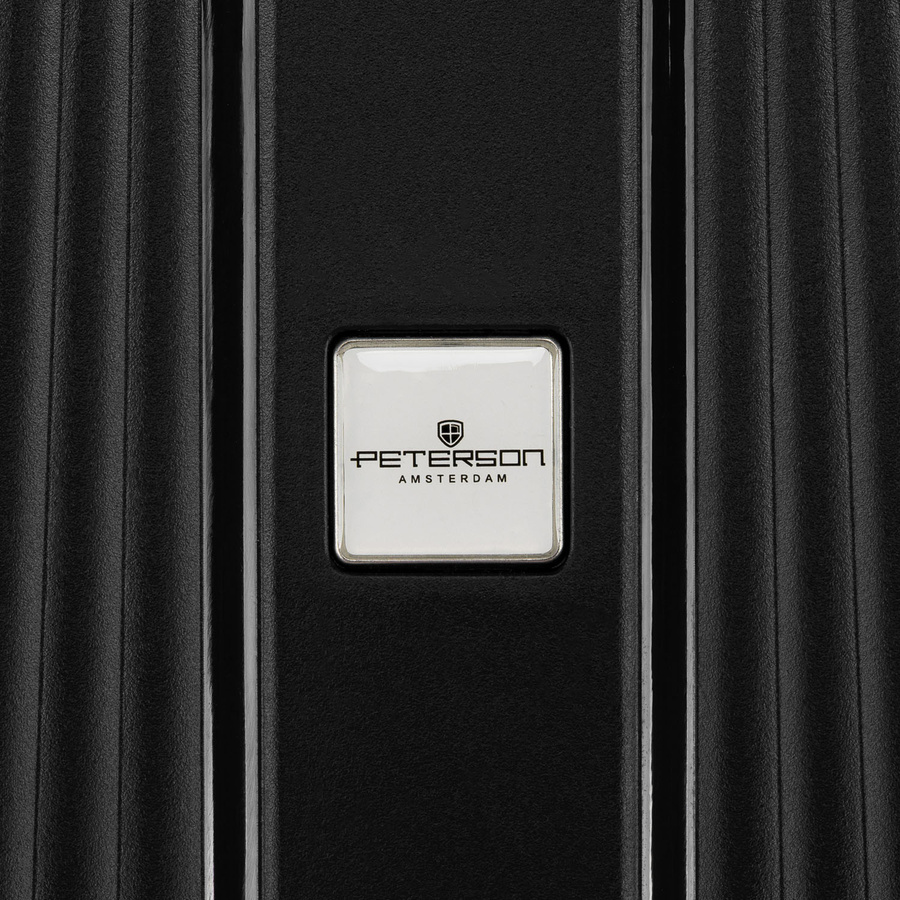 Zestaw walizek podróżnych z tworzywa ABS w czarnym kolorze - Peterson