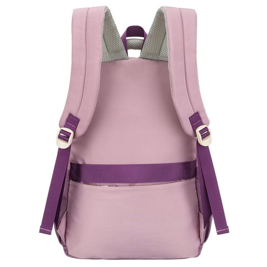 Miękki plecak szkolny z poliestru w białofioletowym kolorze, zawieszony na regulowanych szelkach - Peterson