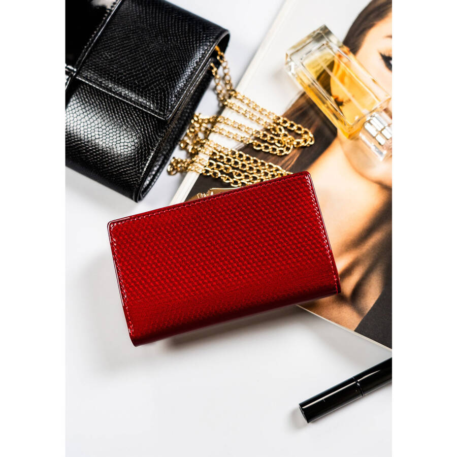 Portfel damski z wieloma przegródkami czerwony - Peterson