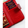 Pionowy portfel damski ze skóry naturalnej w czerwonym kolorze - Peterson