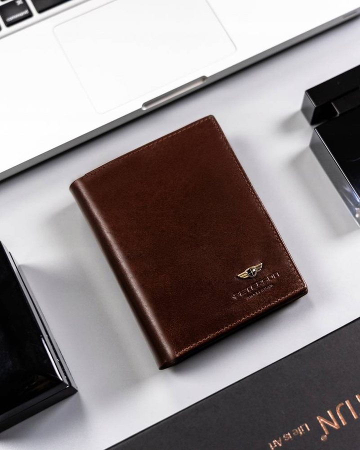 Elegancki, duży portfel męski ze skóry naturalnej - Peterson