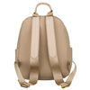 Beżowy plecaczek damski z nylonu i skóry ekologicznej zamykany suwakiem - Peterson