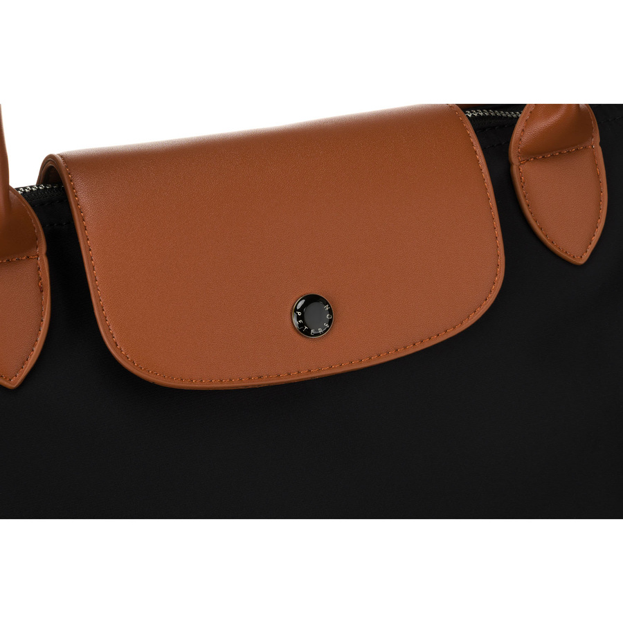 Klasyczna shopperka damska wykonana z poliestru w czarnym kolorze - Peterson