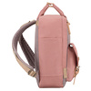 Różowo-szary plecak damski z poliestru i skóry ekologicznej, jednokomorowy - Peterson