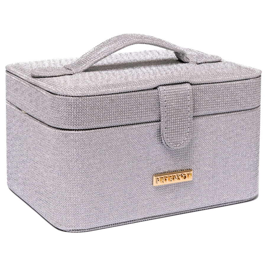 Srebrna szkatułka na biżuterię zamykana zamkiem magnetycznym - Peterson