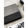Czarno-szary portfel męski w orientacji poziomej bez zapięcia zewnętrznego - Peterson