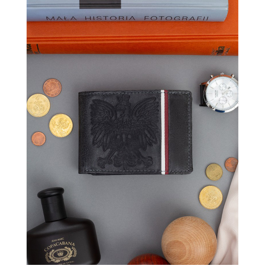 Duży, patriotyczny portfel męski z systemem RFID