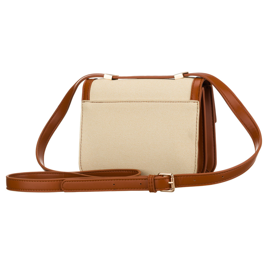 Listonoszka damska w kolorach ecru i brązowym, dwukomorowa - Peterson