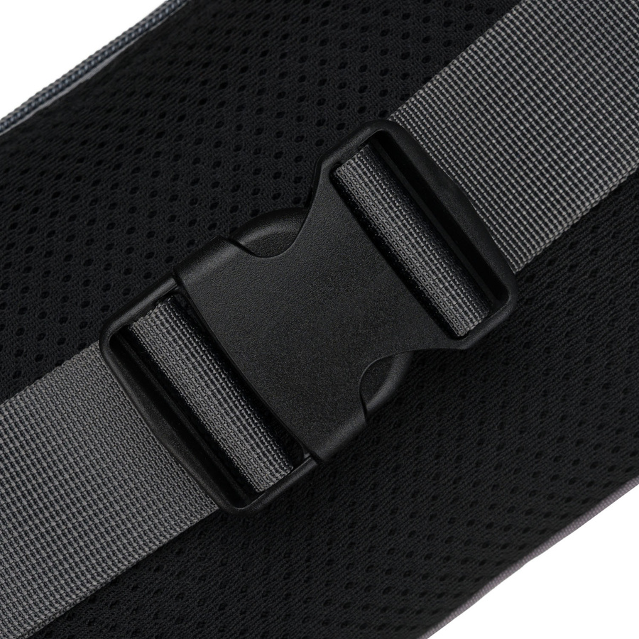 Praktyczna saszetka sportowa z poliestru w ciemnoszarym kolorze, zamykana suwakiem - Peterson