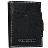 Mały, skórzany, pionowy portfel męski w czarnym kolorze na zatrzask - Peterson