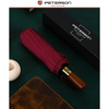 Duży, elegancki i składany parasol w burgundowym kolorze - Peterson
