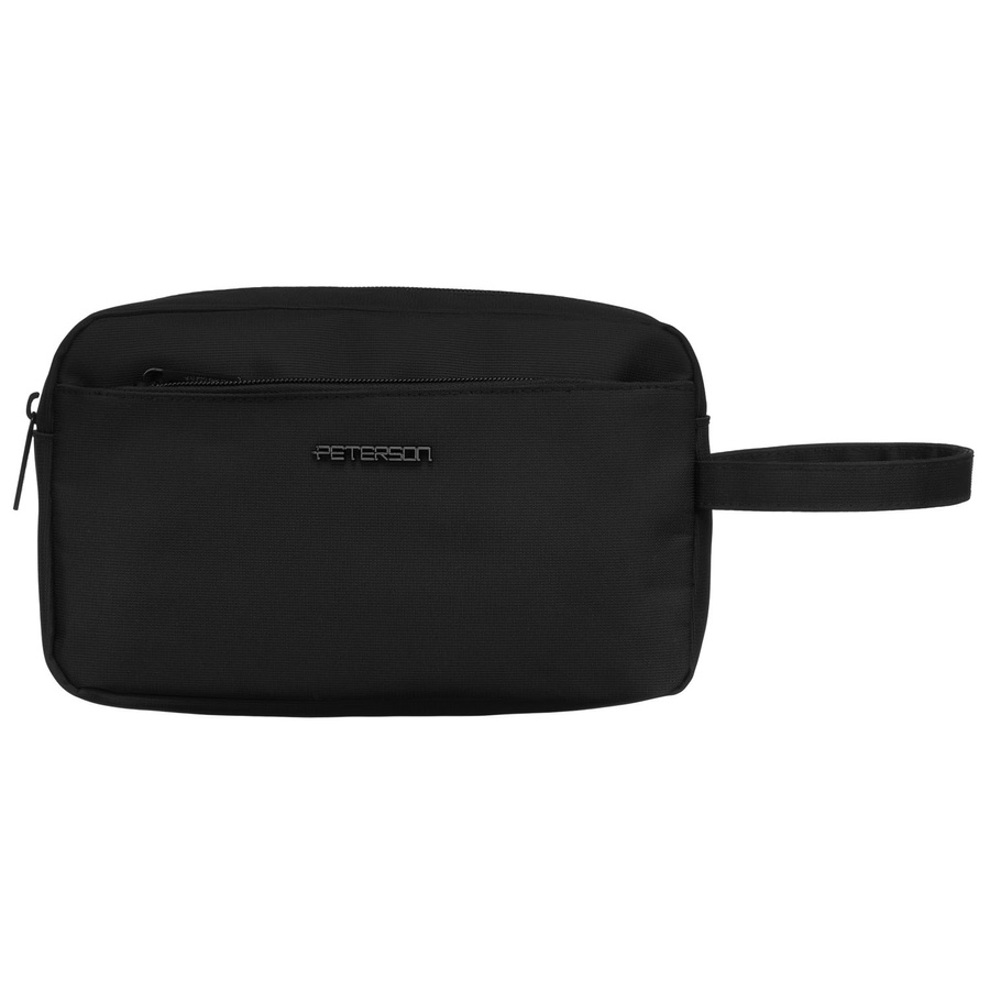 Męska kosmetyczka podróżna z poliestru w czarnym kolorze - Peterson