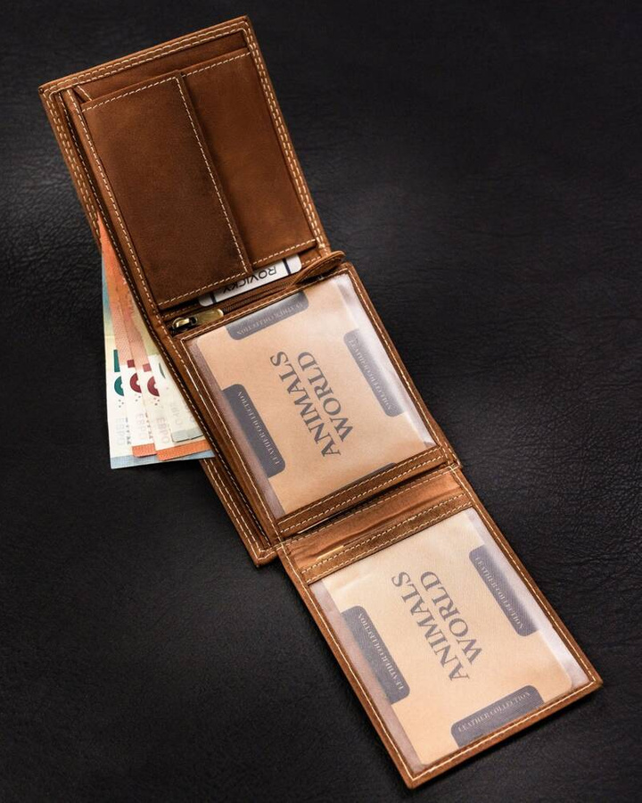 Duży portfel męski ze skóry naturalnej - Always Wild