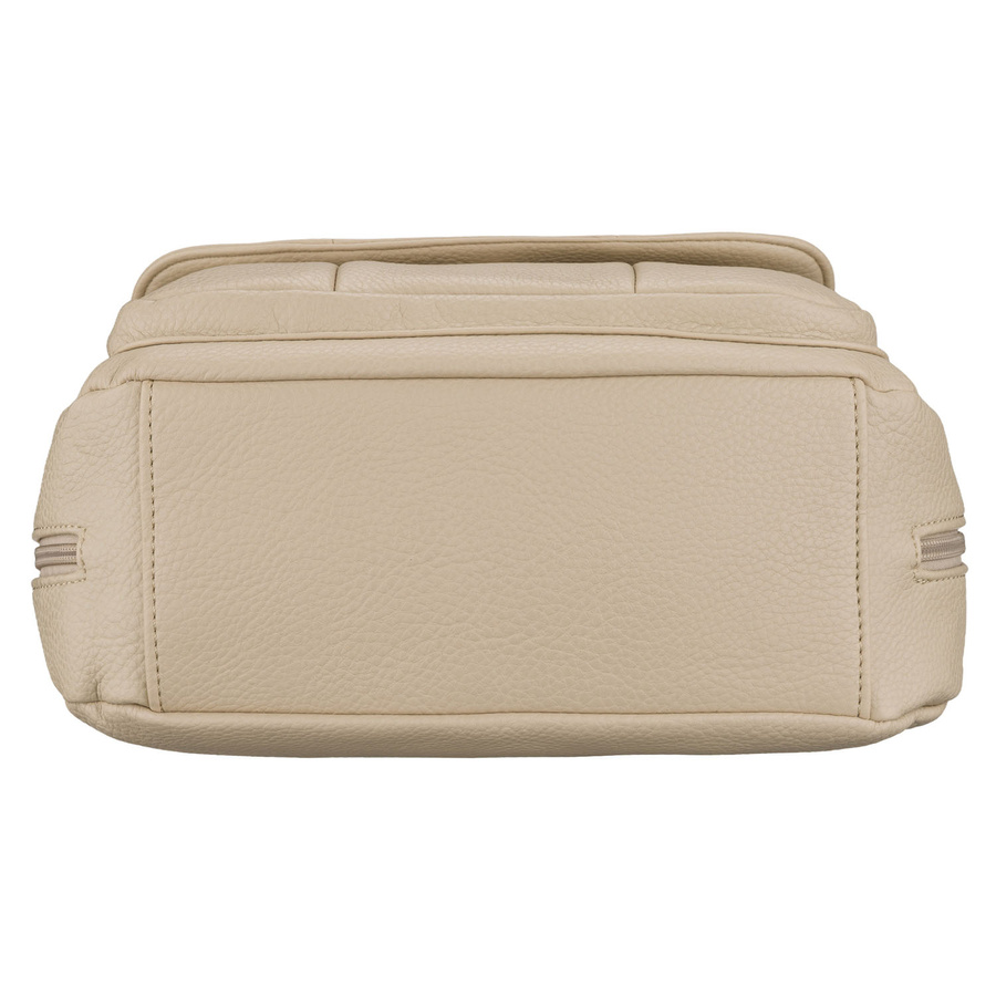 Pojemna, beżowa torebka damska na ramię z kieszeniami - Rovicky