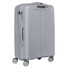 Szara walizka podróżna w średnim rozmiarze z teleskopowym uchwytem i kółkami obrotowymi - Peterson