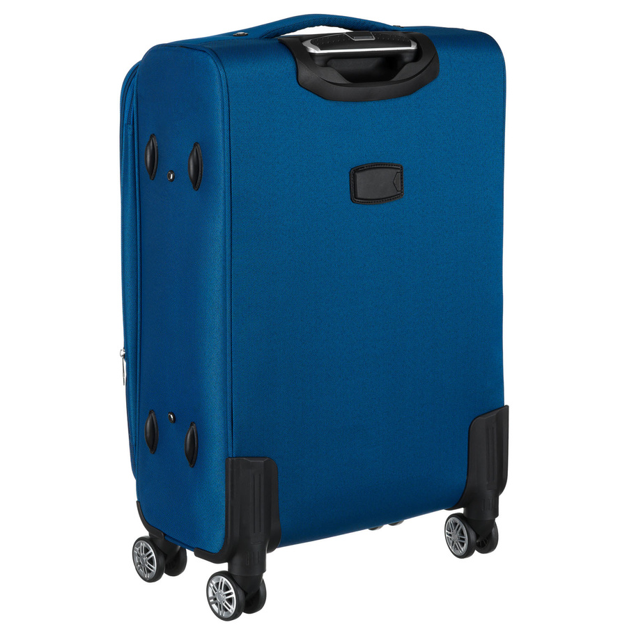 Mała walizka kabinowa z miękkiego materiału poliestrowego w niebiesko-czerwonym kolorze - Peterson