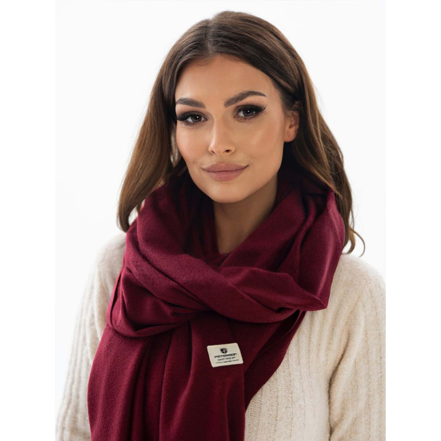Bordowy szalik na zimę z ciepłej tkaniny - Peterson