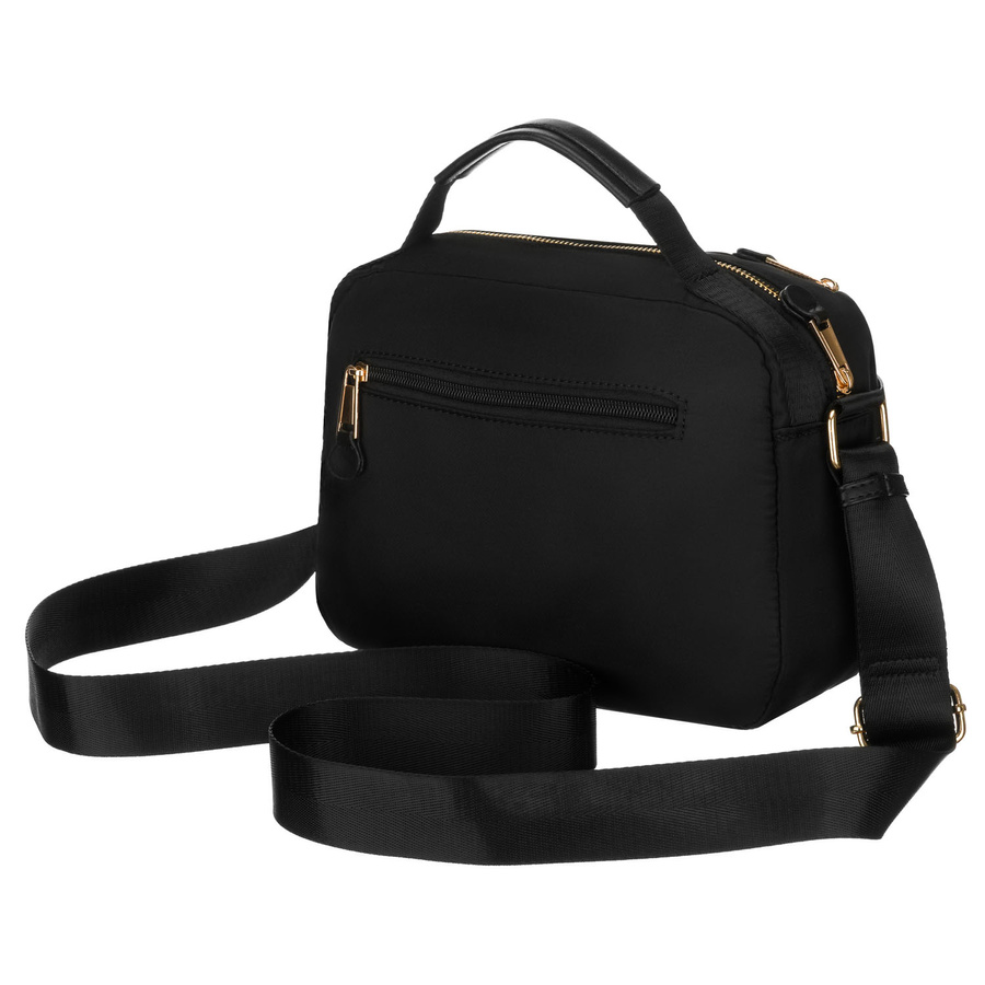 Czarna listonoszka damska z nylonu, jednokomorowa i zamykana suwakiem - Peterson