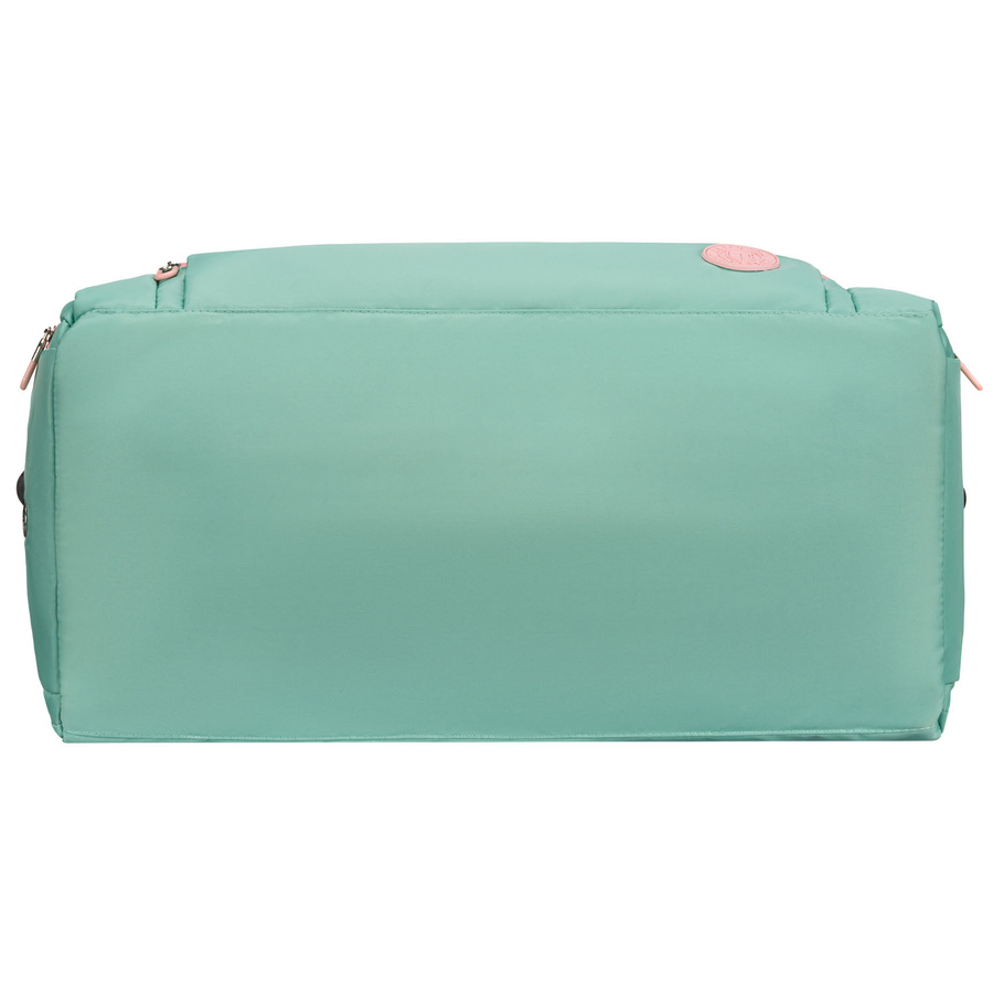 Miętowo-różowa, weekendowa torba podróżna z komorą termiczną na obuwie - Peterson