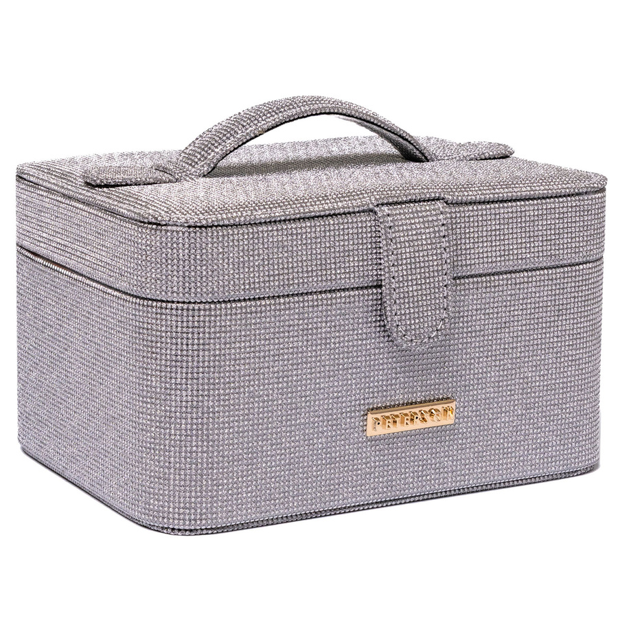 Szara szkatułka na biżuterię zamykana zamkiem magnetycznym - Peterson