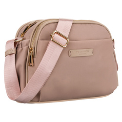 Różowa, nylonowa listonoszka damska zamykana suwakiem i klipsem magnetycznym - Peterson