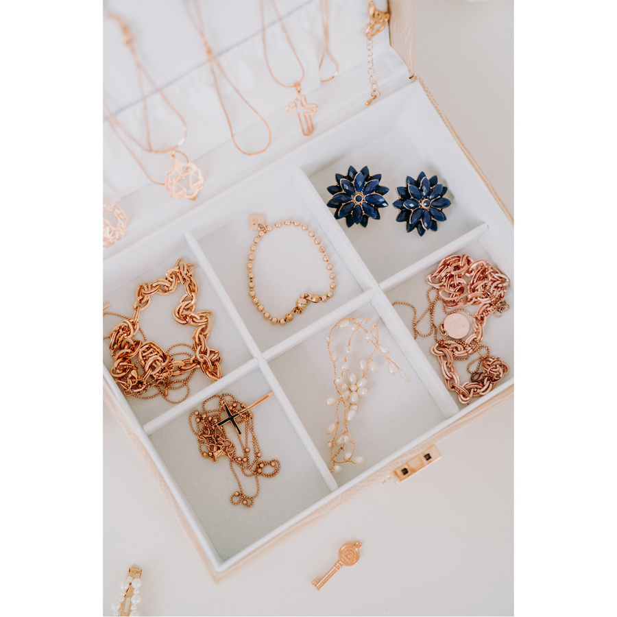 Elegancki organizer na biżuterię z przegródkami - Peterson