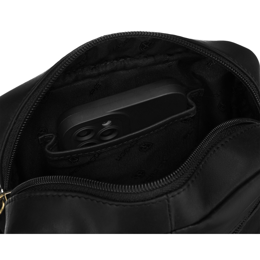 Klasyczna skórzana listonoszka męska z kieszonkami - Peterson